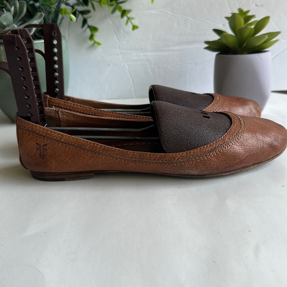 FRYE Carson Brown Leather Ballet Flats Women’s Sz 7M - Picture 2 of 15